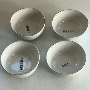 Hearth & Hand Magnolia Merry Hope Joy Peace Bowls Holiday Collection